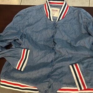 Mossimo Supply Co. Blue Jacket with Red and White Trim